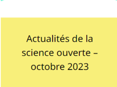 Lettre de la science ouverte | numéro 37  – Actualités de la science ouverte – octobre 2023
